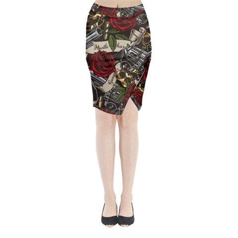 Seamless Vector Pattern Midi Wrap Pencil Skirt from ArtsNow.com
