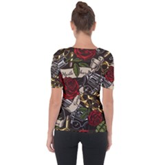 Shoulder Cut Out Short Sleeve Top 
