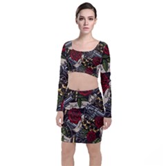 Long Sleeve Crop Top & Bodycon Skirt Set 