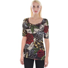 Wide Neckline T-Shirt 