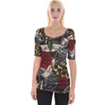 Seamless Vector Pattern Wide Neckline Tee