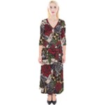 Seamless Vector Pattern Quarter Sleeve Wrap Maxi Dress