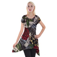 Short Sleeve Side Drop Tunic 