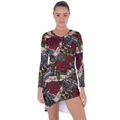 Asymmetric Cut-Out Shift Dress 
