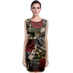 Seamless Vector Pattern Sleeveless Velvet Midi Dress