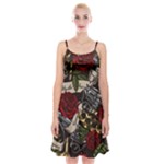 Seamless Vector Pattern Spaghetti Strap Velvet Dress