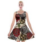 Seamless Vector Pattern Velvet Skater Dress