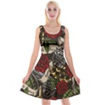 Seamless Vector Pattern Reversible Velvet Sleeveless Dress
