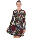 Seamless Vector Pattern Long Sleeve Panel Dress