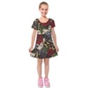Kids  Short Sleeve Velvet Dress 