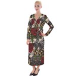 Seamless Vector Pattern Velvet Maxi Wrap Dress