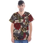 Seamless Vector Pattern Men s V-Neck Scrub Top