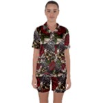 Seamless Vector Pattern Satin Short Sleeve Pyjamas Set