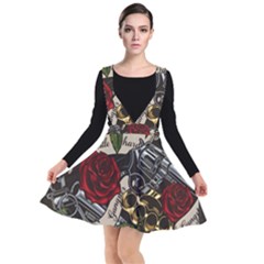 Plunge Pinafore Dress 