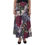 Seamless Vector Pattern Flared Maxi Skirt