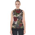 Seamless Vector Pattern Mock Neck Shell Top