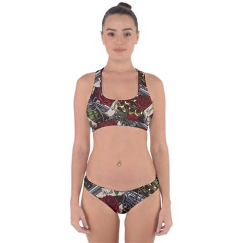 Seamless Vector Pattern Cross Back Hipster Bikini Set from ArtsNow.com