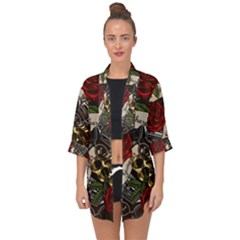 Open Front Chiffon Kimono 