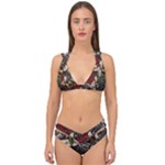 Seamless Vector Pattern Double Strap Halter Bikini Set