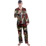 Seamless Vector Pattern Men s Long Sleeve Satin Pyjamas Set