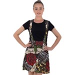 Seamless Vector Pattern Velvet Suspender Skater Skirt