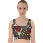 Seamless Vector Pattern Velvet Racer Back Crop Top