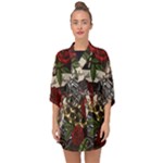 Seamless Vector Pattern Half Sleeve Chiffon Kimono