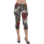 Seamless Vector Pattern Lightweight Velour Capri Leggings 