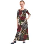 Seamless Vector Pattern Kids  Quarter Sleeve Maxi Dress