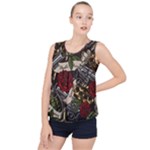 Seamless Vector Pattern Bubble Hem Chiffon Tank Top