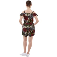 Ruffle Cut Out Chiffon Playsuit 