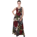 Seamless Vector Pattern Empire Waist Velour Maxi Dress