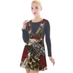 Seamless Vector Pattern Plunge Pinafore Velour Dress