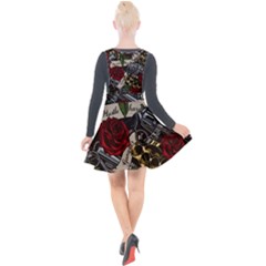 Plunge Pinafore Velour Dress 