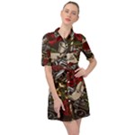 Seamless Vector Pattern Belted Shirt Dress