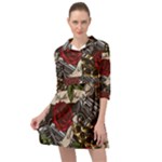 Seamless Vector Pattern Mini Skater Shirt Dress
