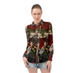 Seamless Vector Pattern Long Sleeve Chiffon Shirt