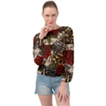 Seamless Vector Pattern Banded Bottom Chiffon Top