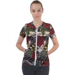 Short Sleeve Zip Up Jacket 