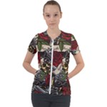 Seamless Vector Pattern Short Sleeve Zip Up Jacket