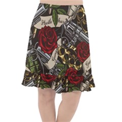 Fishtail Chiffon Skirt 