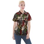 Seamless Vector Pattern Women s Short Sleeve Pocket Shirt