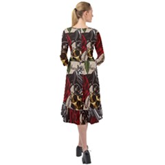 Ruffle End Midi Chiffon Dress 