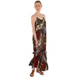 Seamless Vector Pattern Cami Maxi Ruffle Chiffon Dress
