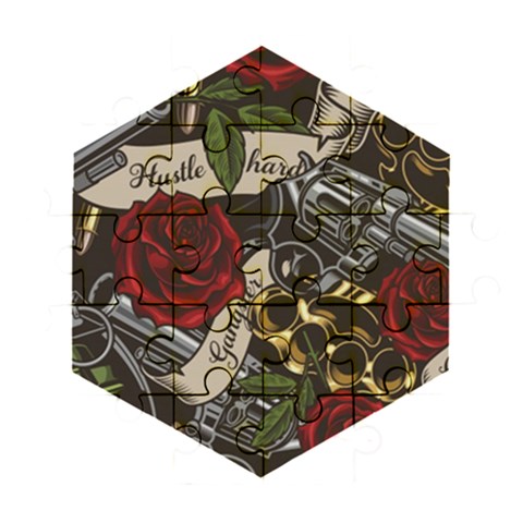Seamless Vector Pattern Wooden Puzzle Hexagon from ArtsNow.com