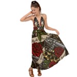 Seamless Vector Pattern Backless Maxi Beach Dress