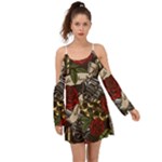 Seamless Vector Pattern Kimono Sleeves Boho Dress