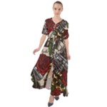Seamless Vector Pattern Waist Tie Boho Maxi Dress