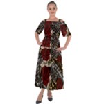 Seamless Vector Pattern Shoulder Straps Boho Maxi Dress 