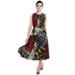 Seamless Vector Pattern Round Neck Boho Dress